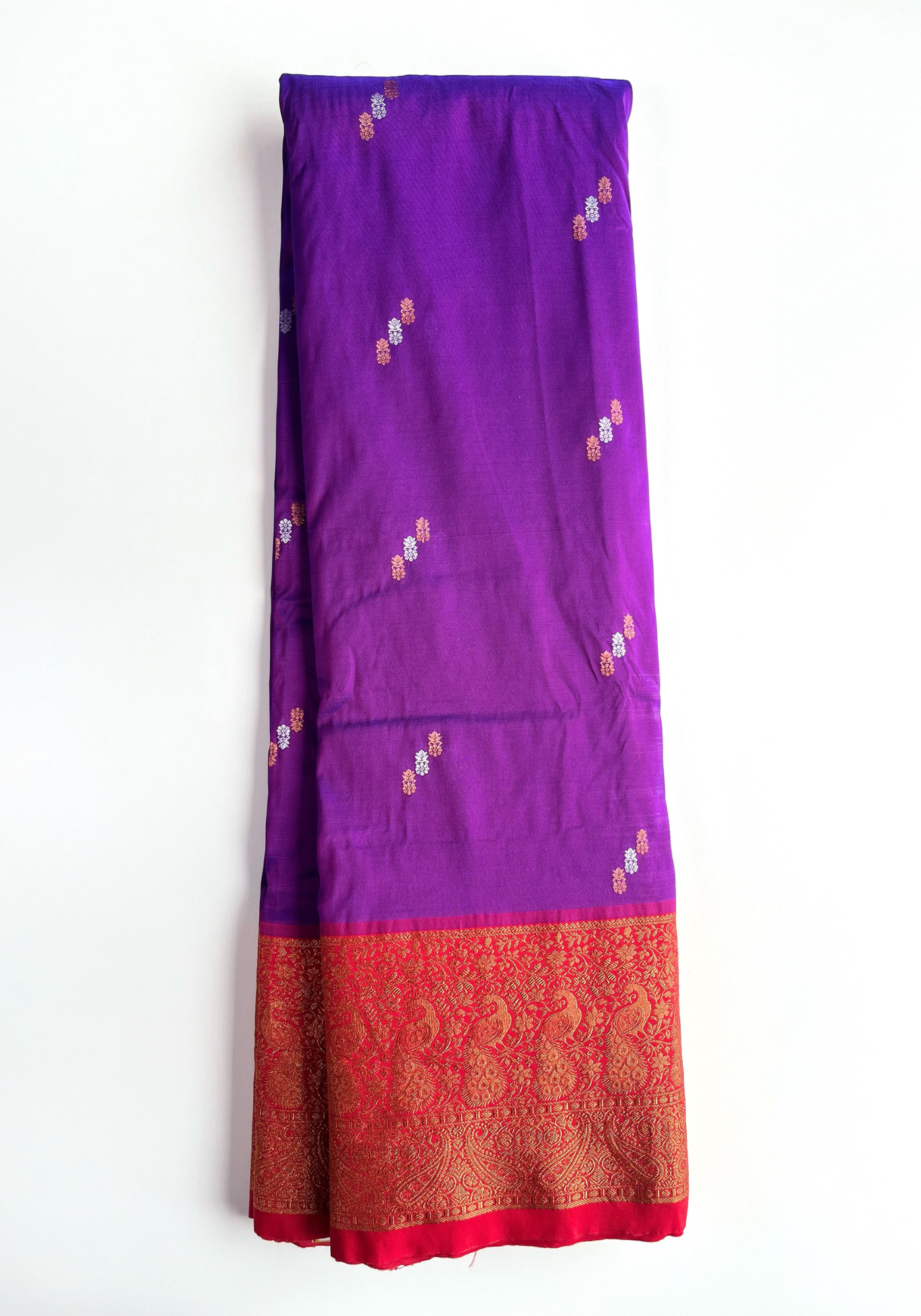 Purple Tana Bana Silk Saree with Handloom Work Pallu