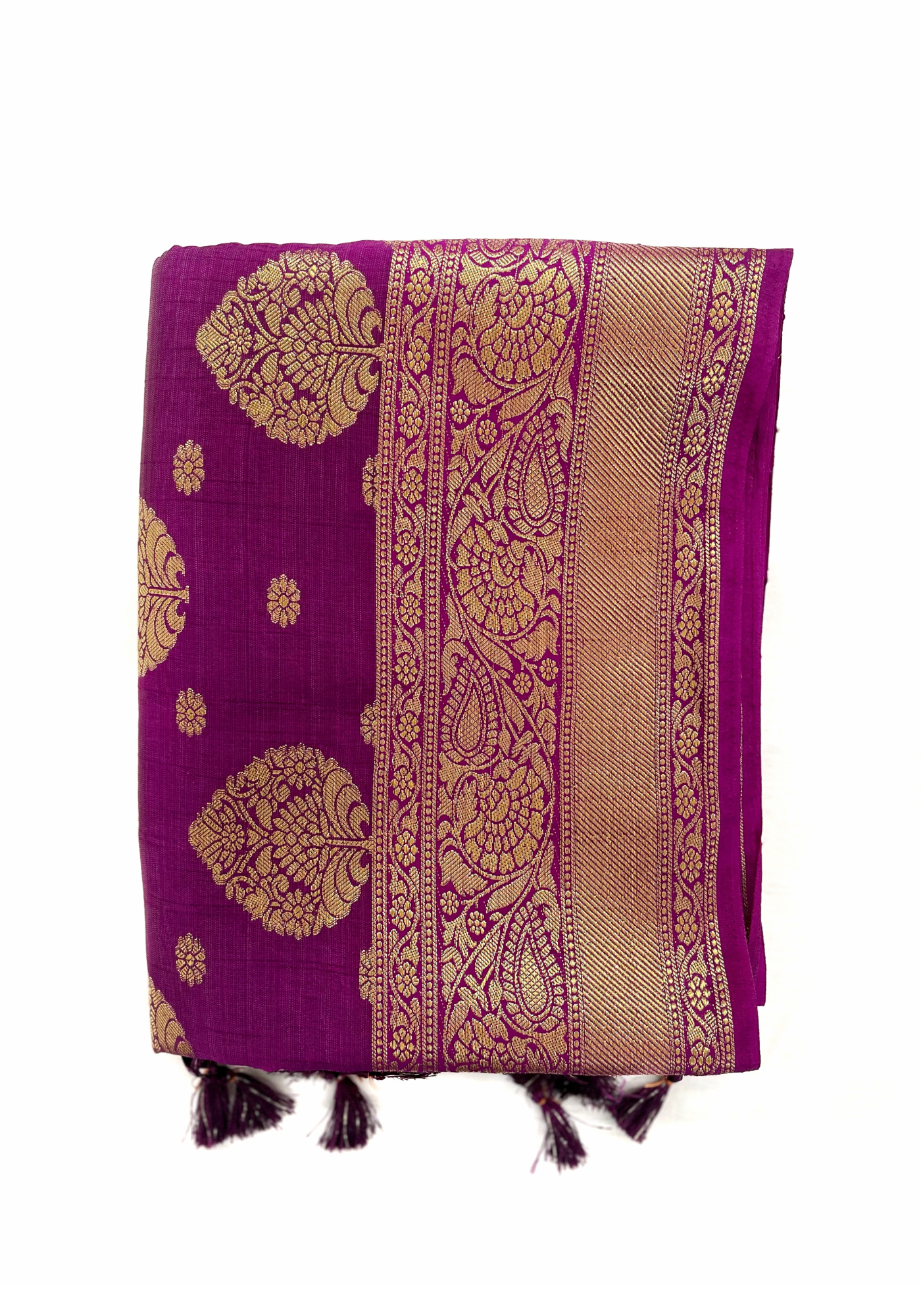 Pink Tussar Silk Saree with Golden Zari and Brocade Blouse