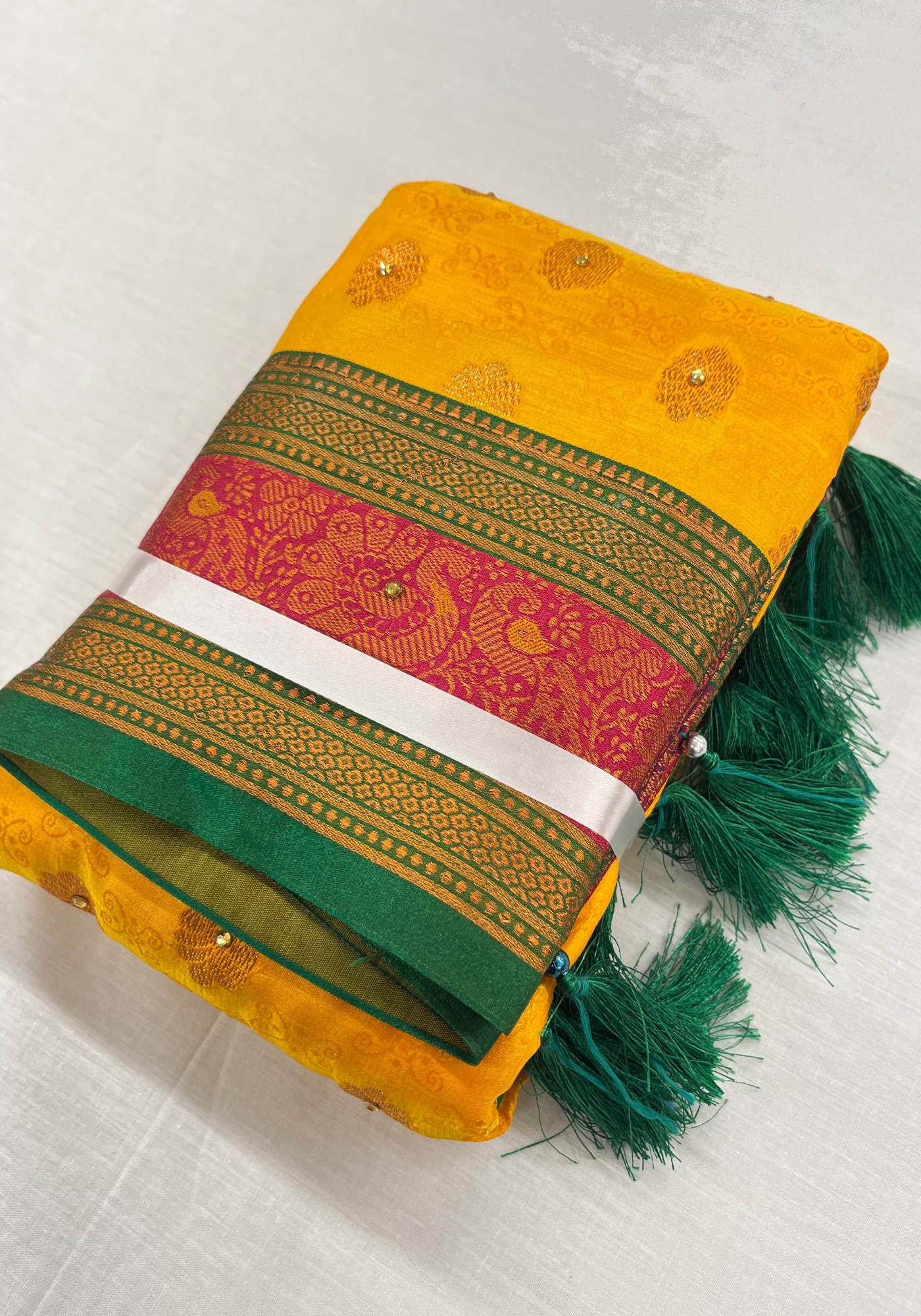 Elegant Banaras Silk Saree with Copper Zari Border and Brocade Blouse