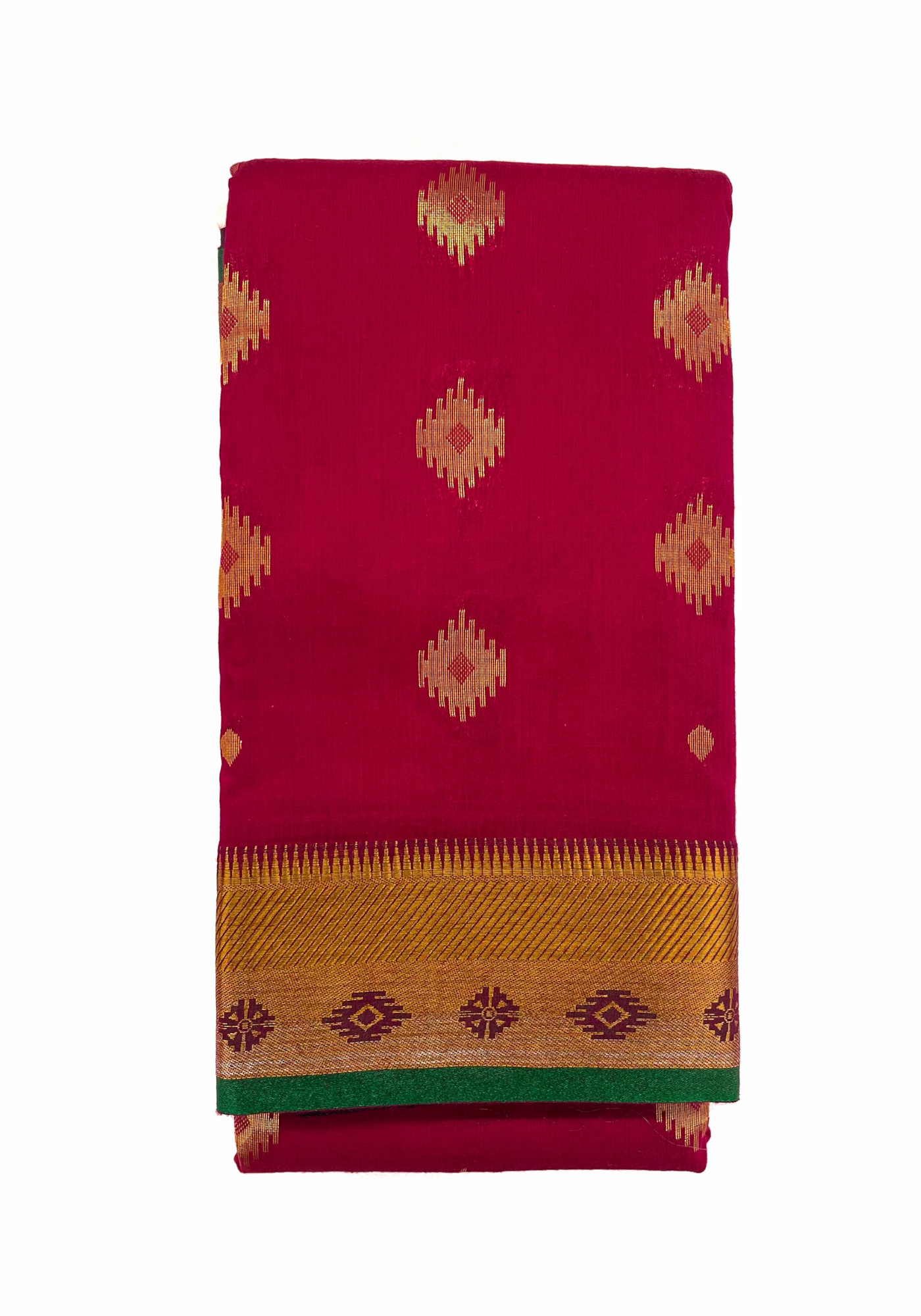 Classic Maroon South Cotton Saree with Single Border & Self Pallu