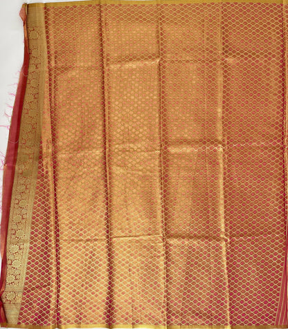 Light Pink Semi Tissue Broket Saree