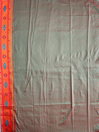 Pink Copper Silk Saree with Golden Temple Border