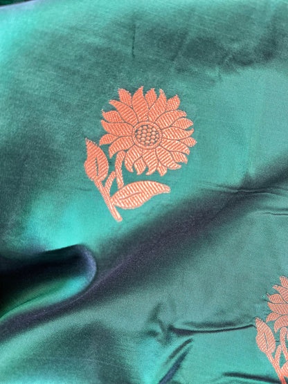 Beautiful Green Handloom Soft Silk Paithani Saree