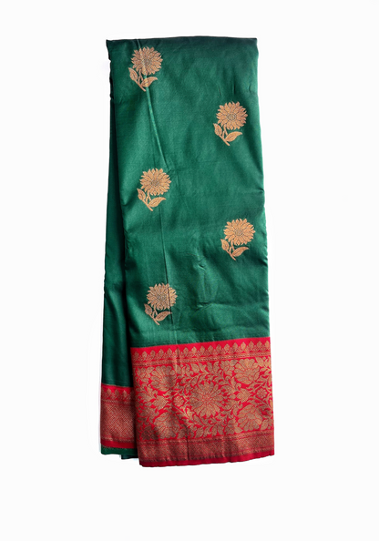 Beautiful Green Handloom Soft Silk Paithani Saree