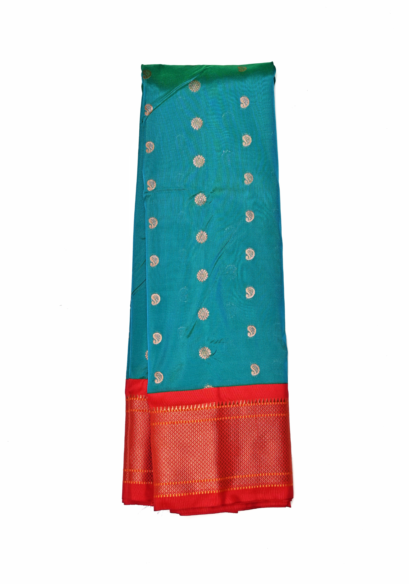 Pure Silk Peacock Paithani Saree with Golden Rani Pallu